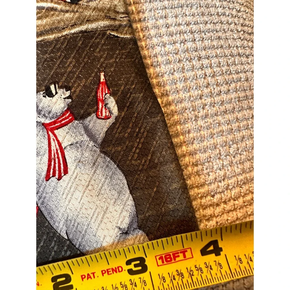 Coca-Cola Necktie Black Polar Bear Holiday Winter Scarf‎ Glass Bottle Polyester